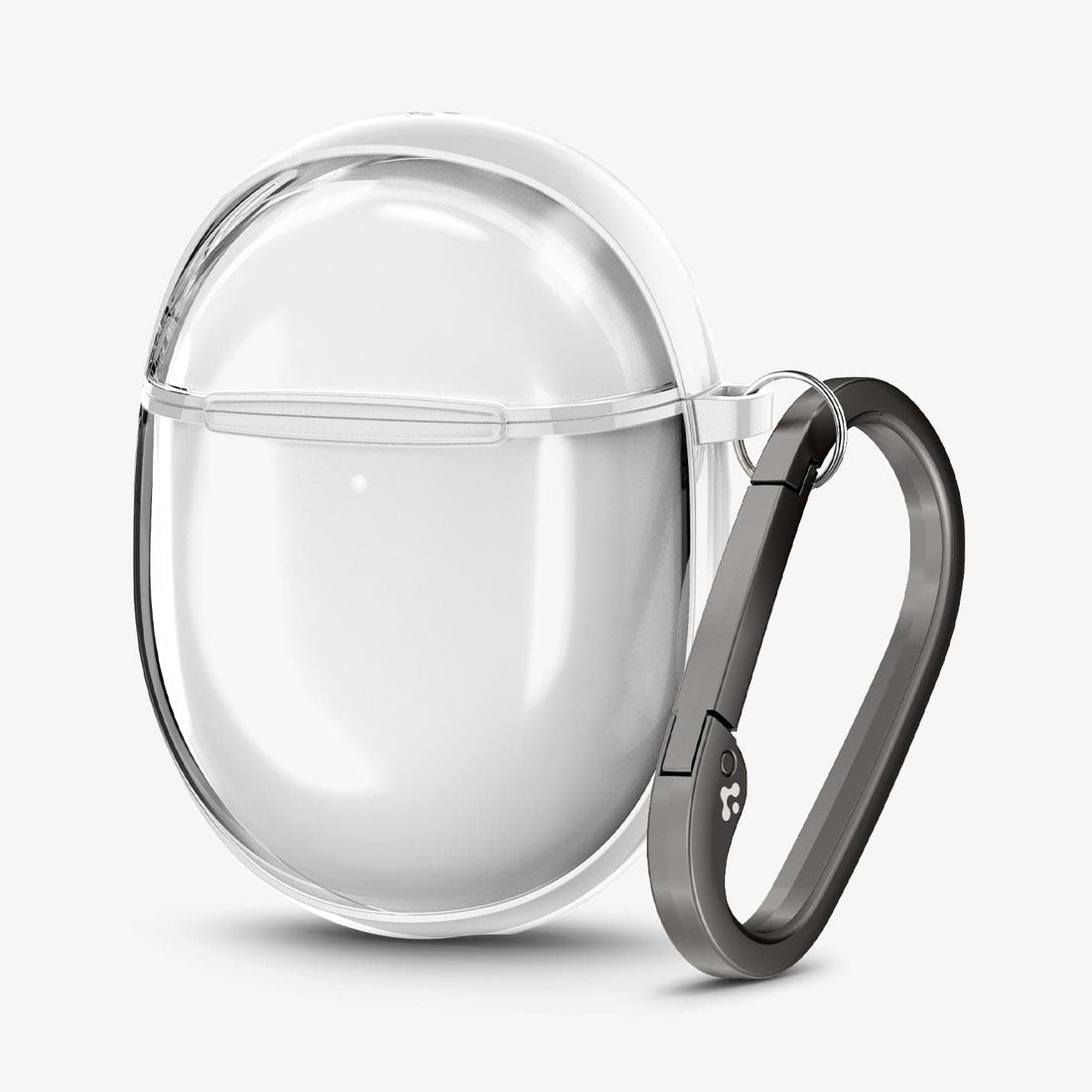 ACS05134 - Pixel Buds Pro 2 Case Ultra Hybrid in Jet White showing the front, partial side with carabiner
