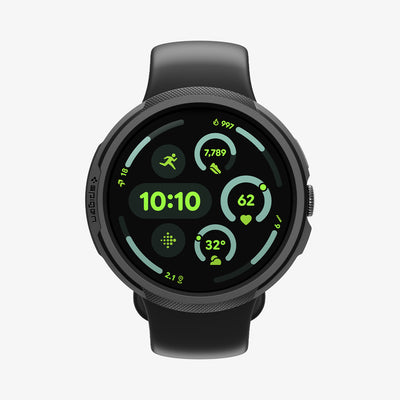 ACS11222 - Pixel Watch 5 (45mm) Liquid Air Matte Black showing the front