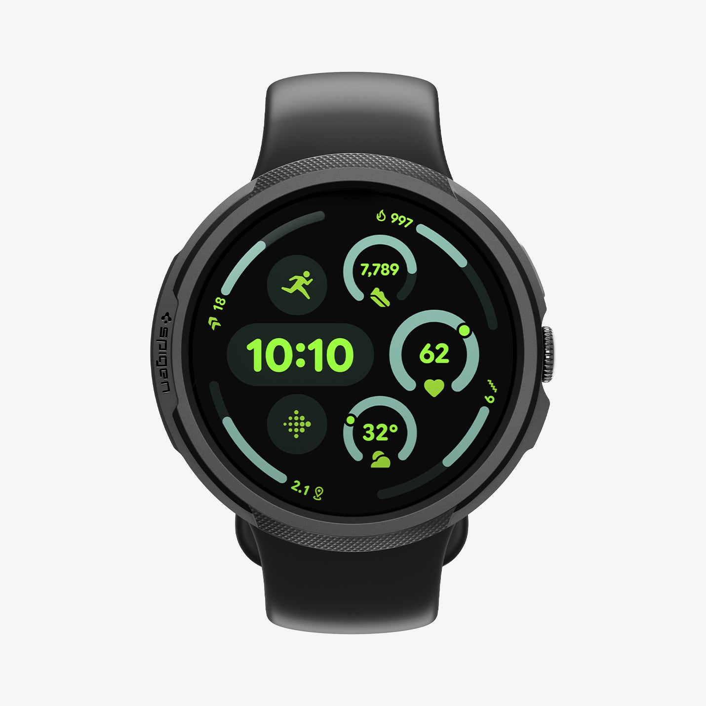 ACS09483 - Pixel Watch 5 (41mm) Liquid Air Matte Black showing the front