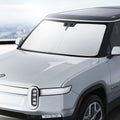 ACP09093 - R1S (2022-2025) Rivian CryoShade RO260 in Black showing the front the vehicle with installed shade inside