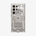 ACS07653 - Galaxy S24 Ultra Case Ultra Hybrid Zero One in Zero One Natural Titanium showing the back