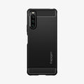 ACS04554 - Sony Xperia 10 IV Case Rugged Armor in matte black showing the back