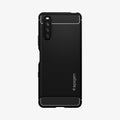 ACS02842 - Sony Xperia 10 III Case Rugged Armor in matte black showing the back