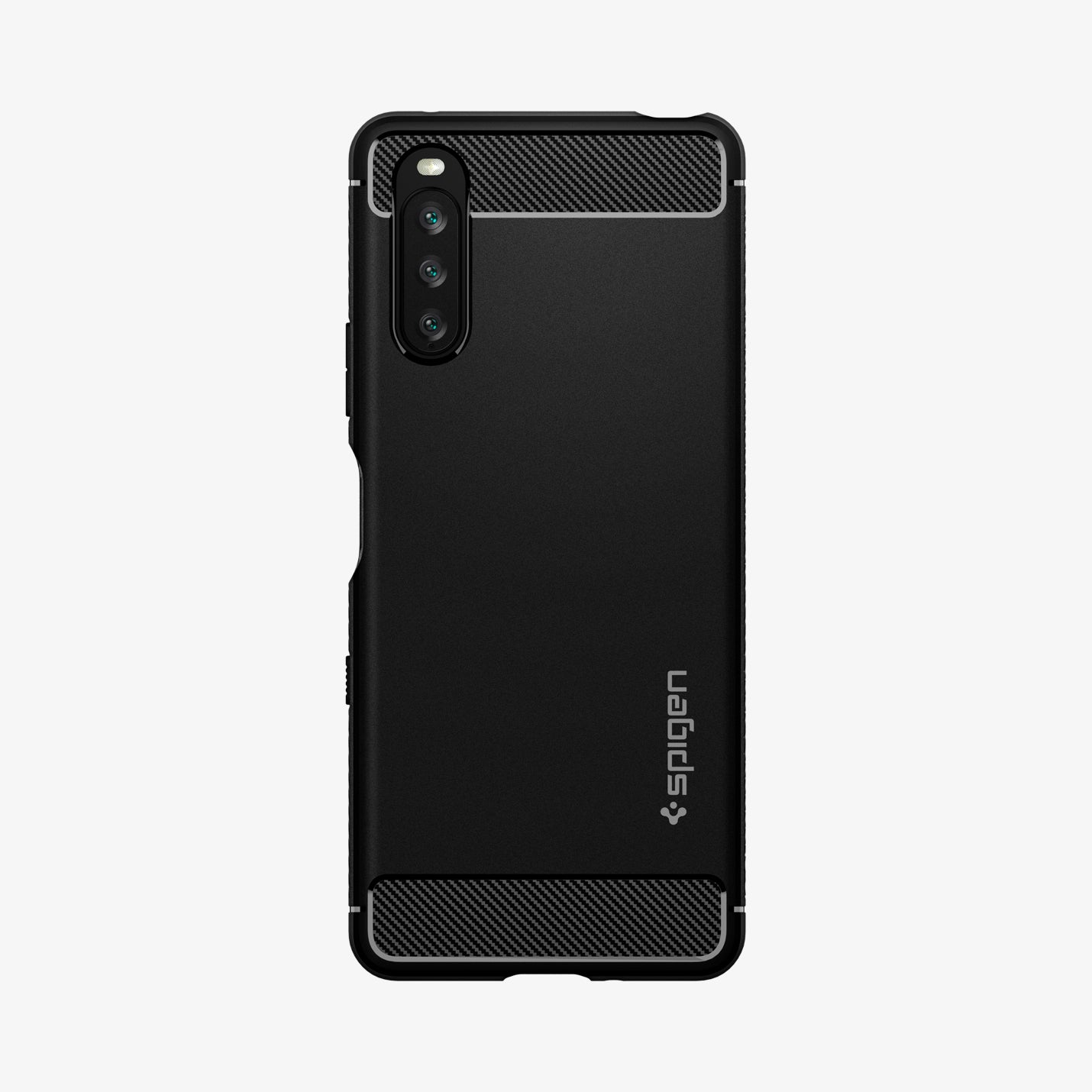 ACS02842 - Sony Xperia 10 III Case Rugged Armor in matte black showing the back