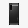 ACS04552 - Sony Xperia 5 IV Case Rugged Armor in matte black showing the back