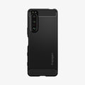 ACS03128 - Sony Xperia 5 III Case Rugged Armor in matte black showing the back