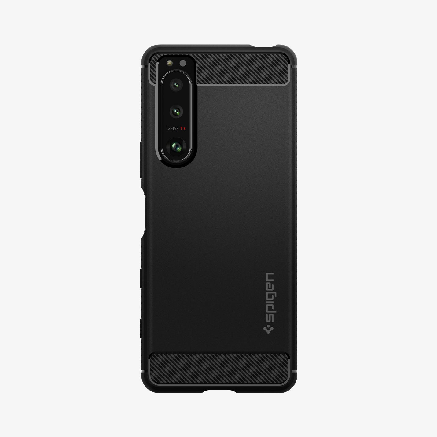 ACS03128 - Sony Xperia 5 III Case Rugged Armor in matte black showing the back