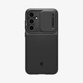 ACS06380 - Galaxy S23 FE Case Optik Armor in black showing the back with lens open