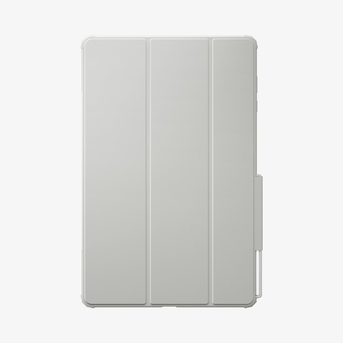 ACS10222 - Galaxy Tab S12 Ultra Air Skin Pro in Gray showing the front of a closed tablet case with a tri-fold cover and stylus storage along the side.
