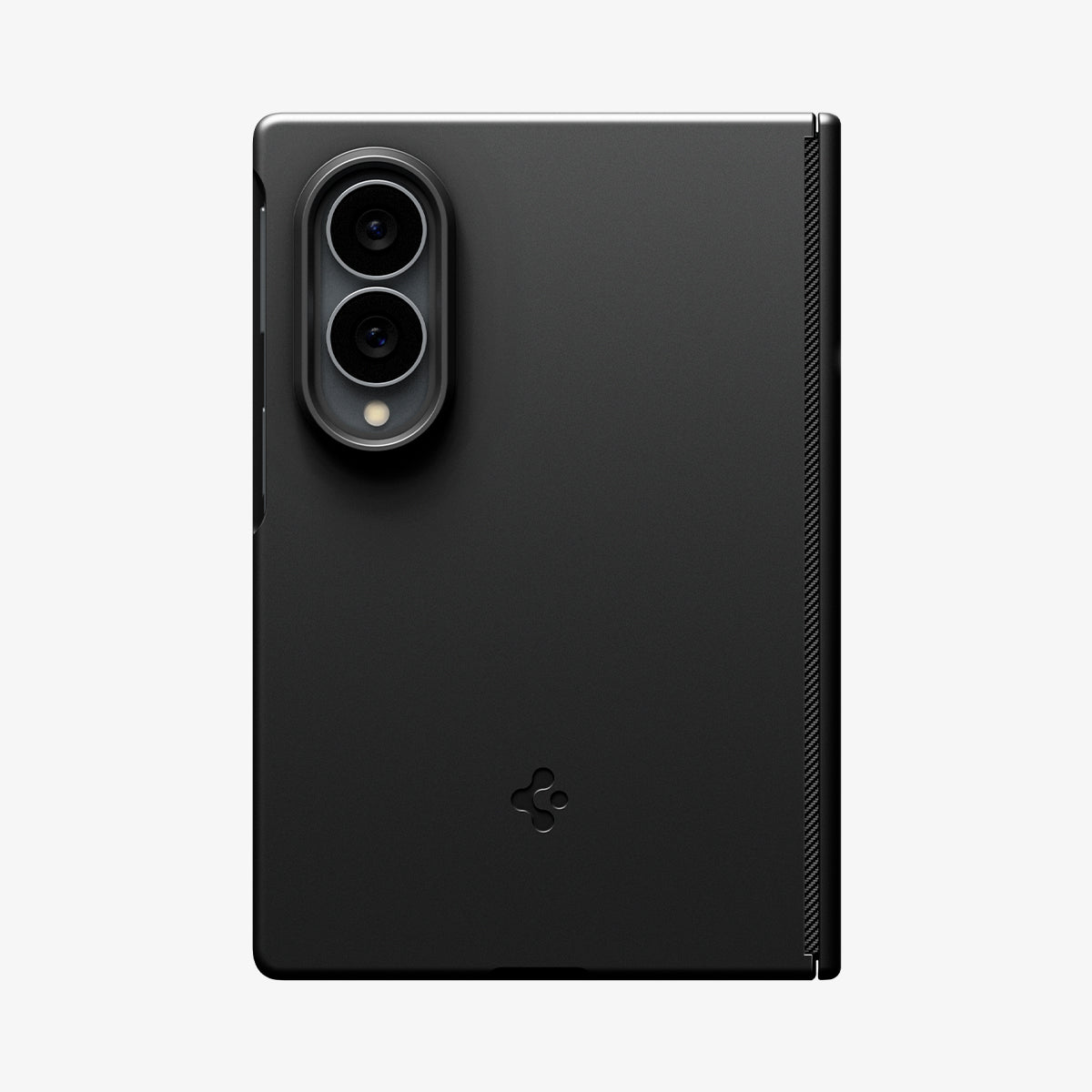 ACS11559 - Galaxy Z Fold 8 Air Fit Pro (Mag Fit) Black showing the Galaxy Z Fold 8 with the Air Fit Pro MagFit case in Black, back view folded closed with the dual camera cutout and Spigen logo.
