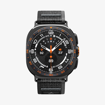 AMP11614 - Galaxy Watch Ultra Series - Athlex Air showing the Galaxy Watch Ultra with the Athlex Air band in Black, front view on white background.