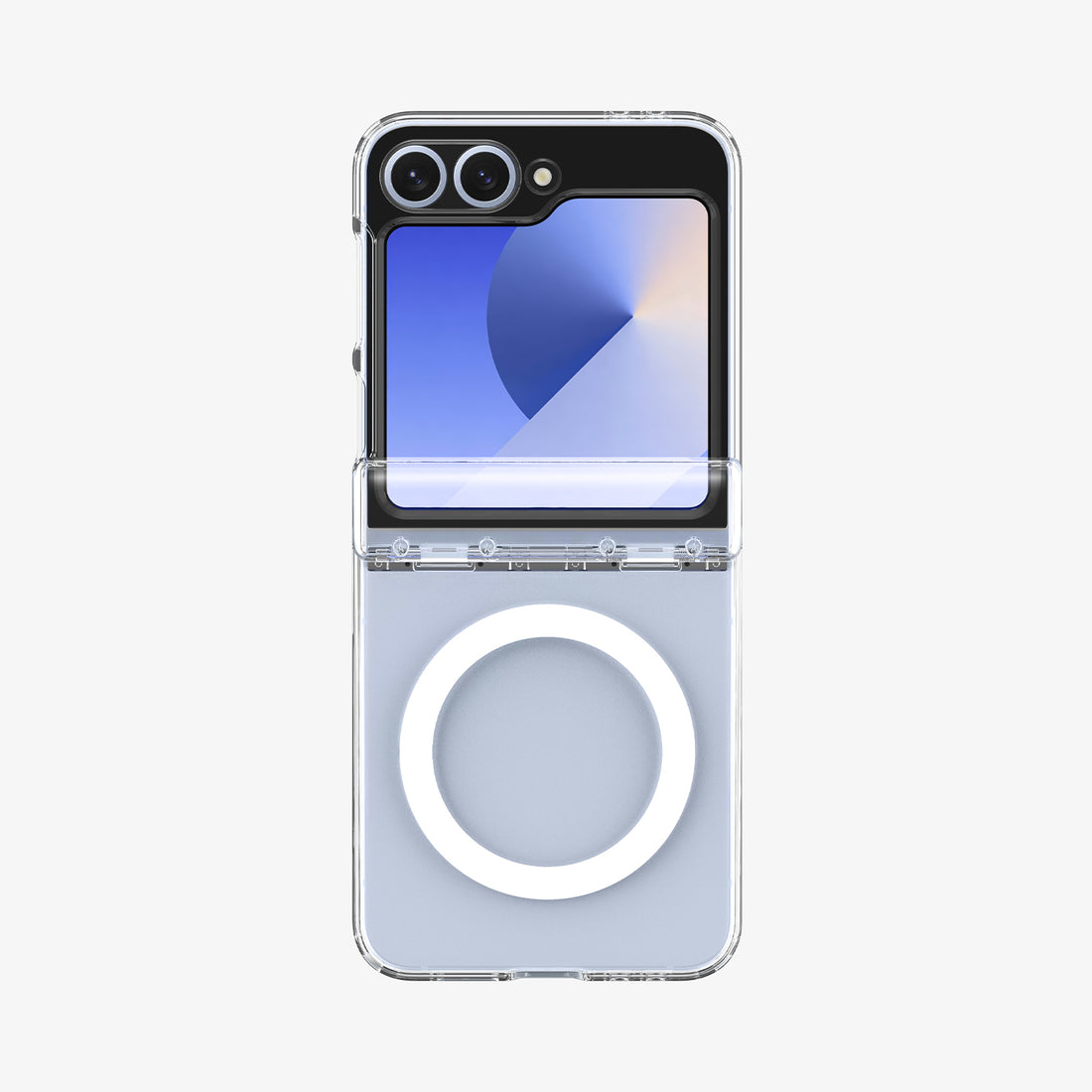 ACS09806 - Galaxy Z Flip 7 FE Series Ultra Hybrid Pro (MagFit) showing the half back and half front