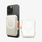 AFA07616 - MagSafe Card Holder Tintap (MagFit) in Dune Beige showing the back, partial side and back