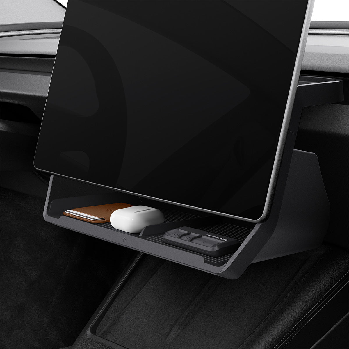 ACP08373 - Tesla Model 3 Highland Under Screen Organizer TO227H in Black showing the front