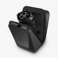 ACS09016 - Tesla SAE J1772 Charging Adapter Case TO254 in Black showing the sides and inner with adapter inside