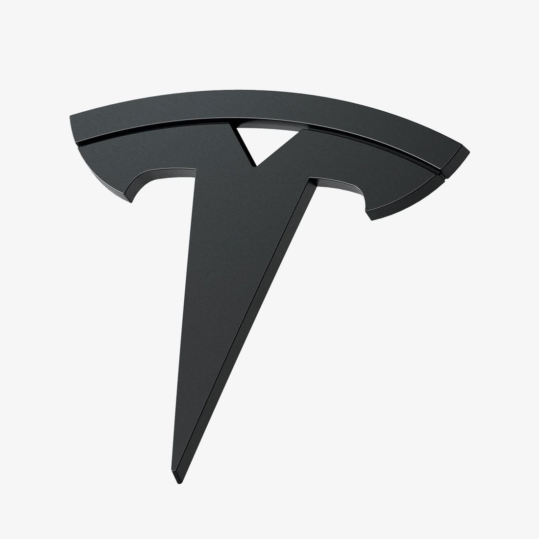 ACP08547 - Tesla Model 3 Highland Front Emblem Logo Cover TO321H in Black showing the front and partial side