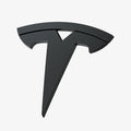 ACP08547 - Tesla Model 3 Highland Front Emblem Logo Cover TO321H in Black showing the front and partial side