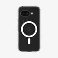 ACS09043 - Pixel 9a Case Ultra Hybrid Metal Ring (MagFit) in Clear White showing the back