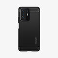 ACS03861 - Xiaomi 11T Pro Rugged Armor Case in Matte Black showing the back