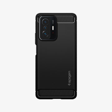 ACS03861 - Xiaomi 11T Pro Rugged Armor Case in Matte Black showing the back