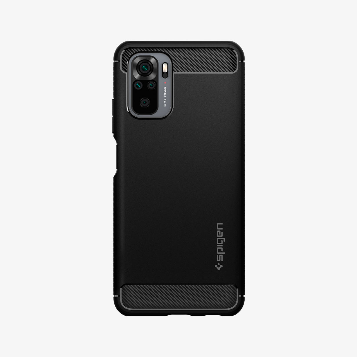ACS02063 - Xiaomi Redmi Note 10 Case Rugged Armor in Matte Black showing the back