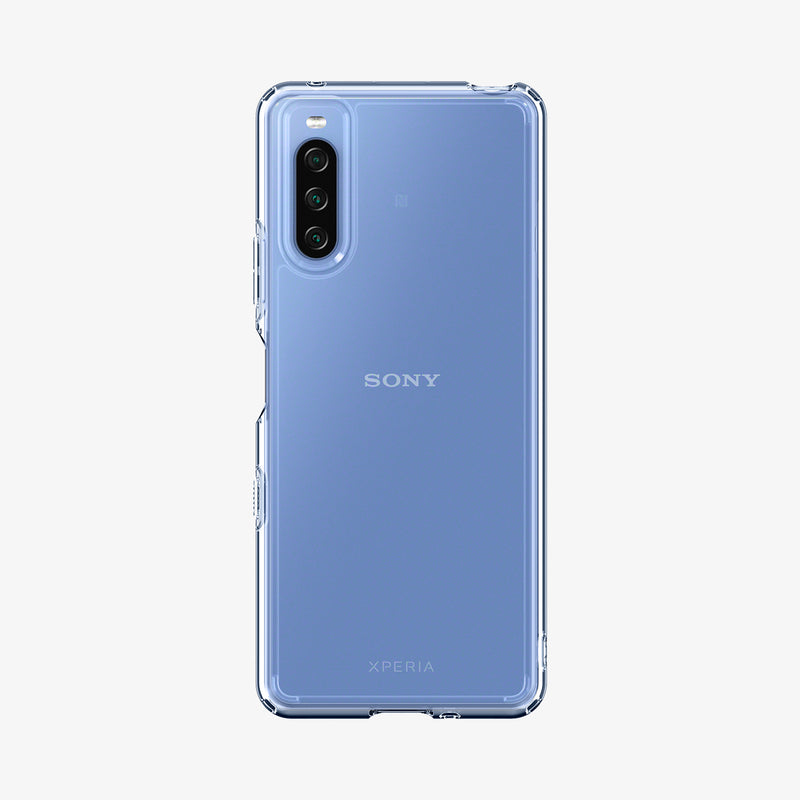 ACS03130 - Sony Xperia 10 III Case Ultra Hybrid in crystal clear showing the back