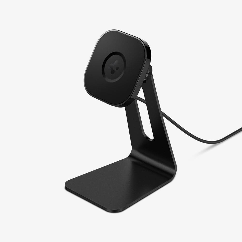 ACH02574 - OneTap Pro Wireless Magnetic Charging Stand (MagFit) in black showing the front and side