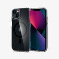 ACS03529 -iPhone 13 Case Ultra Hybrid Mag Safe Compatible in black showing the back and front
