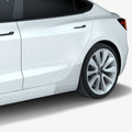 AFL06195 - Tesla Model 3 Platinum Shield Fender showing the front side angle of shield on car fender