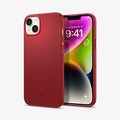 ACS04789 - iPhone 14 Case Thin Fit in red showing the back and front