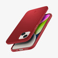 ACS04789 - iPhone 14 Case Thin Fit in red showing the back, sides, top, bottom and partial front