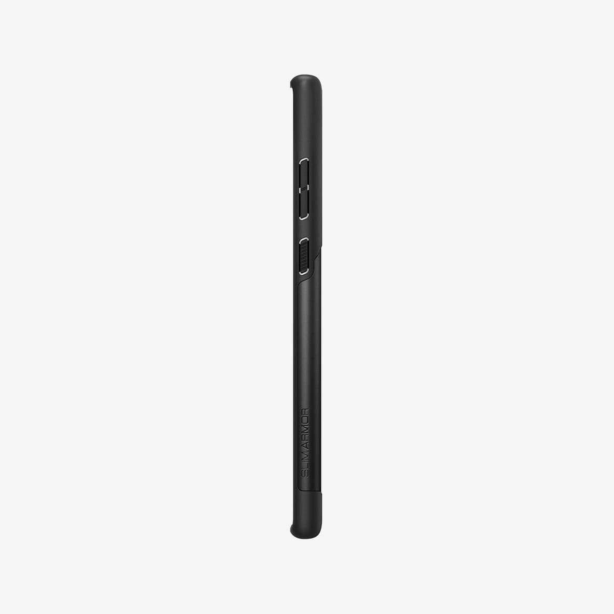 ACS03943 - Galaxy S22 Ultra 5G Case Slim Armor in black showing the side with volume controls