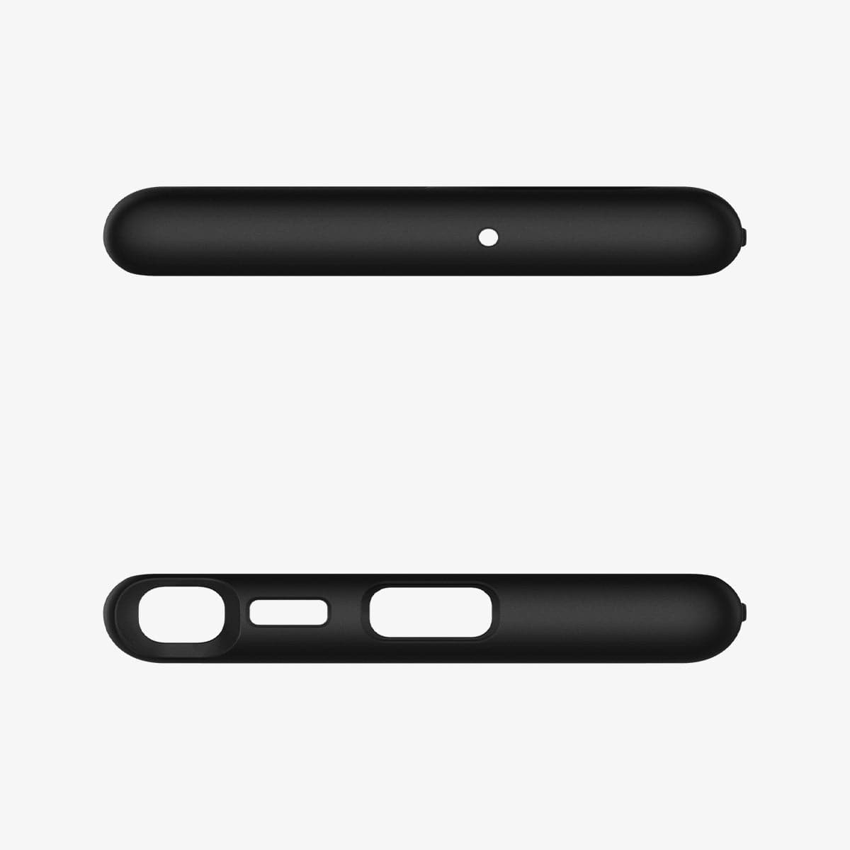 ACS03943 - Galaxy S22 Ultra 5G Case Slim Armor in black showing the top and bottom with precise cutouts