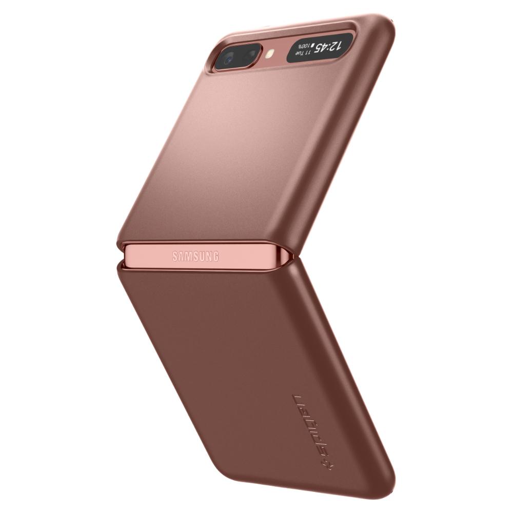 ACS02174 - Galaxy Z Flip Case Thin Fit in bronze showing the back of phone