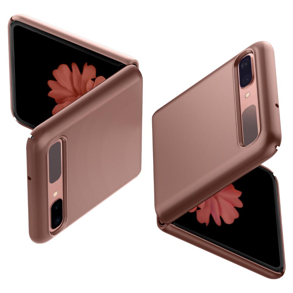 ACS02174 - Galaxy Z Flip Case Thin Fit in bronze showing the back top and front bottom