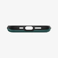 ACS04563 - iPhone 13 Case Slim Armor CS in midnight green showing the bottom with precise cutouts