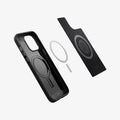 ACS03281 - iPhone 13 Pro Case Mag Armor in black showing the side and inside with magnetic ring layer