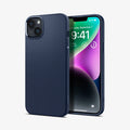 ACS04892 - iPhone 14 Plus Case Liquid Air in navy blue showing the back and front