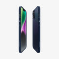 ACS04892 - iPhone 14 Plus Case Liquid Air in navy blue showing the sides, partial back and front