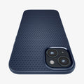 ACS04892 - iPhone 14 Plus Case Liquid Air in navy blue showing the back zoomed in to show the fine details