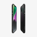 ACS05037 - iPhone 14 Case Liquid Air in matte black showing the sides, partial back and front
