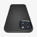 ACS05037 - iPhone 14 Case Liquid Air in matte black showing the back zoomed in to show the fine details