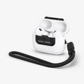 ASD06156 - AirPods Pro 2 Lock Fit M in Carbon showing the front and side with lanyard attached and top open with AirPods inside
