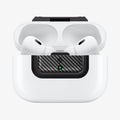 ASD06156 - AirPods Pro 2 Lock Fit M in Carbon showing the front with top open and AirPods inside