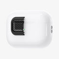 ASD06156 - AirPods Pro 2 Lock Fit M in Carbon showing the front with half of Lock Fit M cut open
