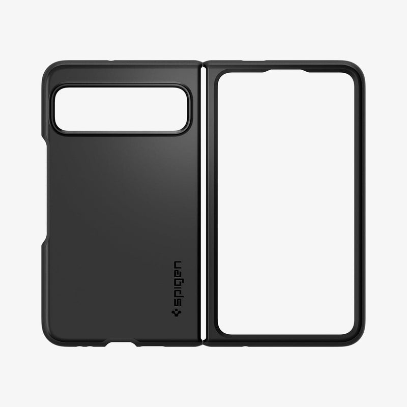 ACS05919 - Pixel Fold Series Case Thin Fit in black showing the back and front of case with no device inside