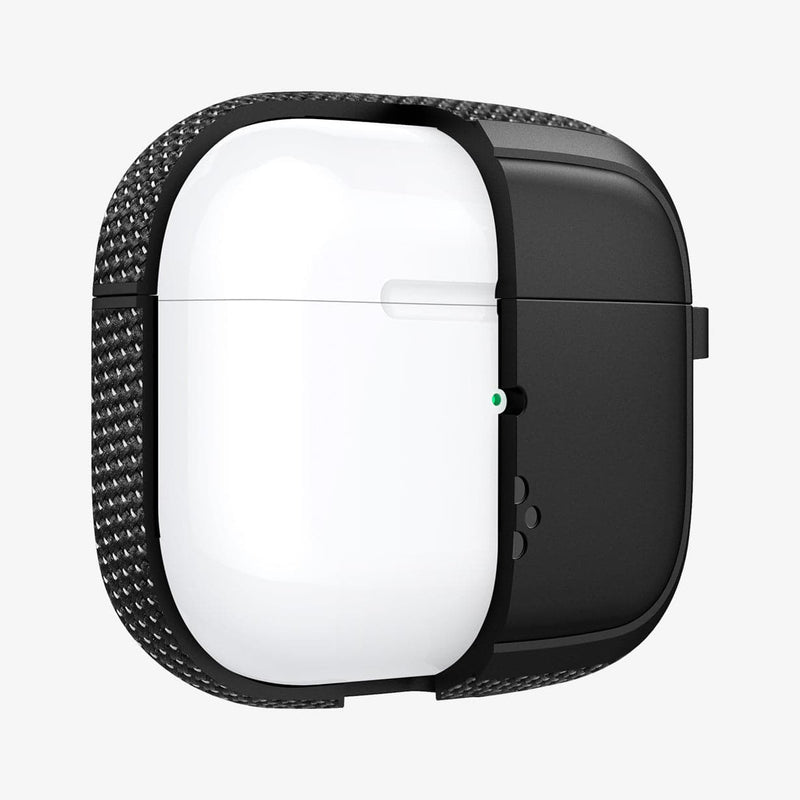 ASD02171 - Apple AirPods 3 Case Classic Fit in black showing the front with case half cut open