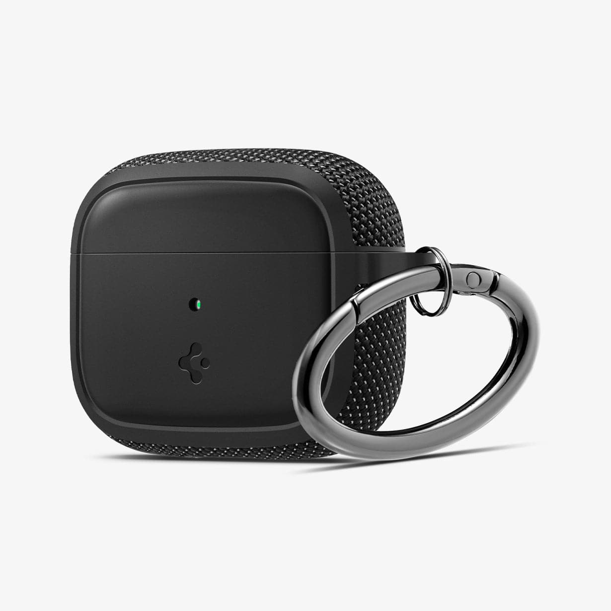 ASD02171 - Apple AirPods 3 Case Classic Fit in black showing the front and side with keychain attached