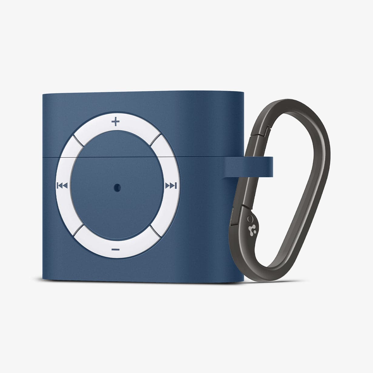 ASD02216 - Apple AirPods 3 Case Classic Shuffle in deep blue showing the front and side with carabiner