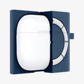 ASD02216 - Apple AirPods 3 Case Classic Shuffle in deep blue showing the front with case cut half open